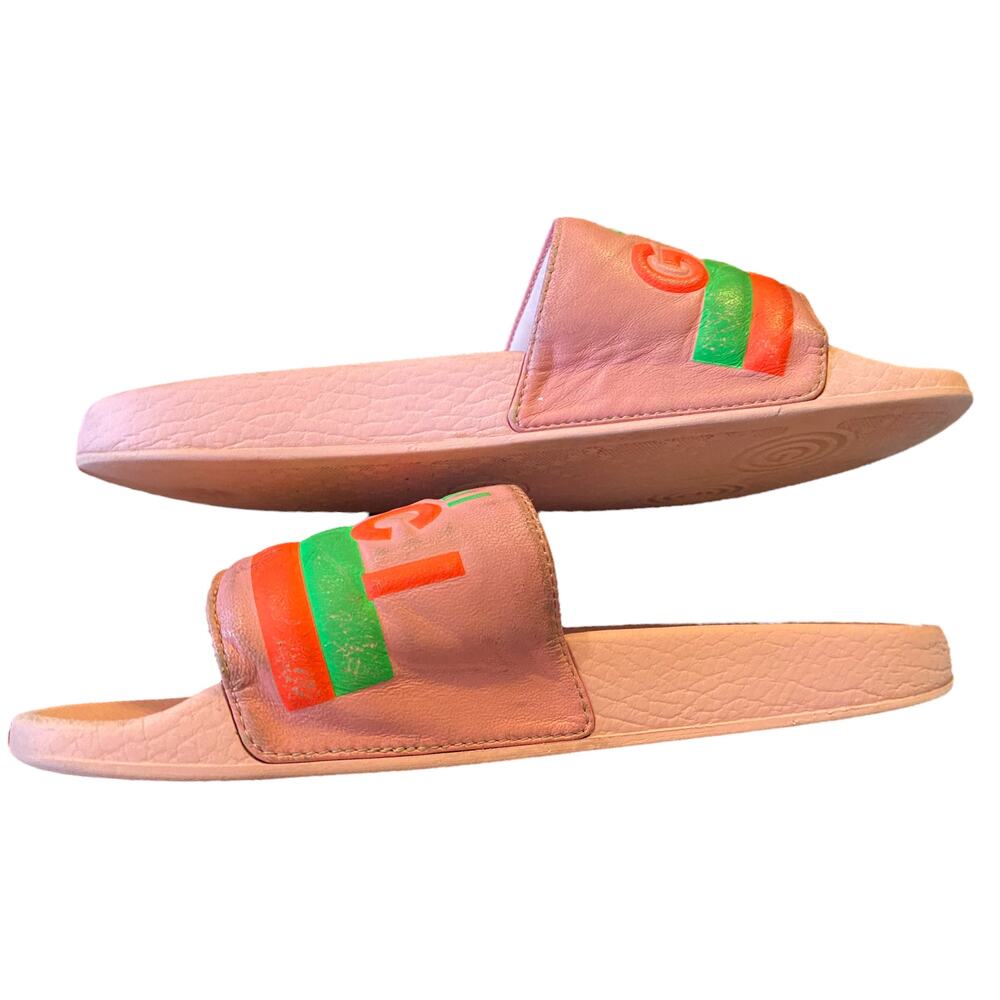 Gucci Limited Edition Authentic Neon Pink Pool Beach Slides Size 6 - Picture 6 of 12